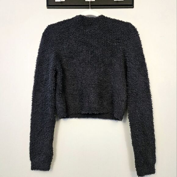 AE Fuzzy Mock Neck Cropped Sweater - Picture 2 of 5